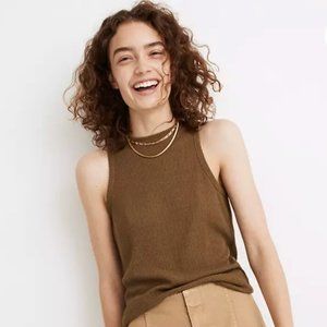 Madewell Bouclé Tank Top - Golden Spinach (NWT)